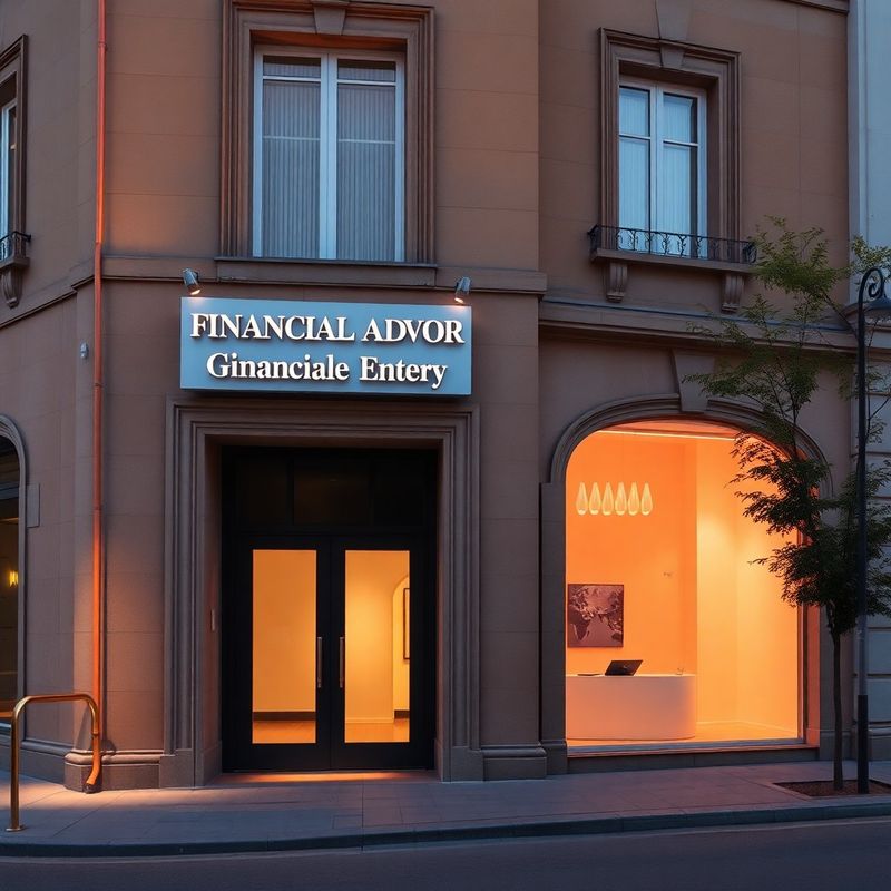 Intrarea biroului Studio Popa la apus, cu lumină corală caldă